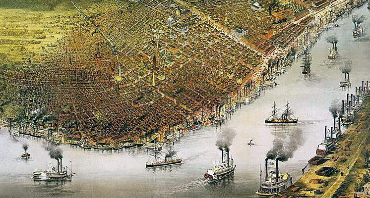 Aerial View of New Orleans 1885